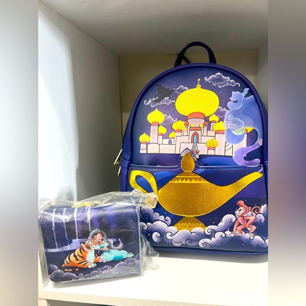 Disneys Aladdin Loungefly Backpack and Wallet Set